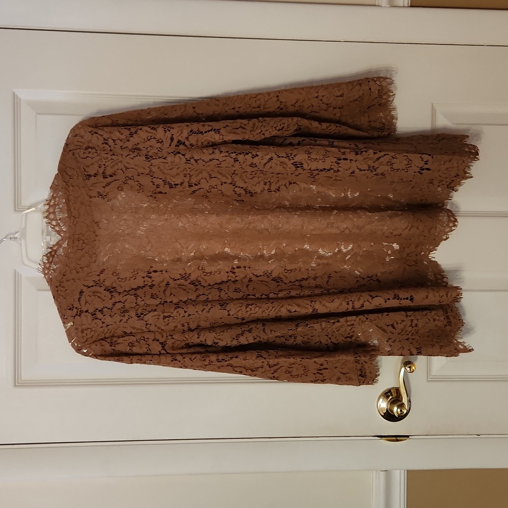 Isaac Mizrahi Live! Lace Open Front Cardigan Jacket  NWOT Size Large - Picture 7 of 9